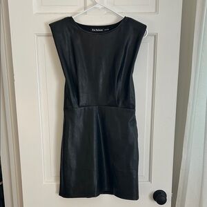 En Saison Black Faux Leather Mini Dress